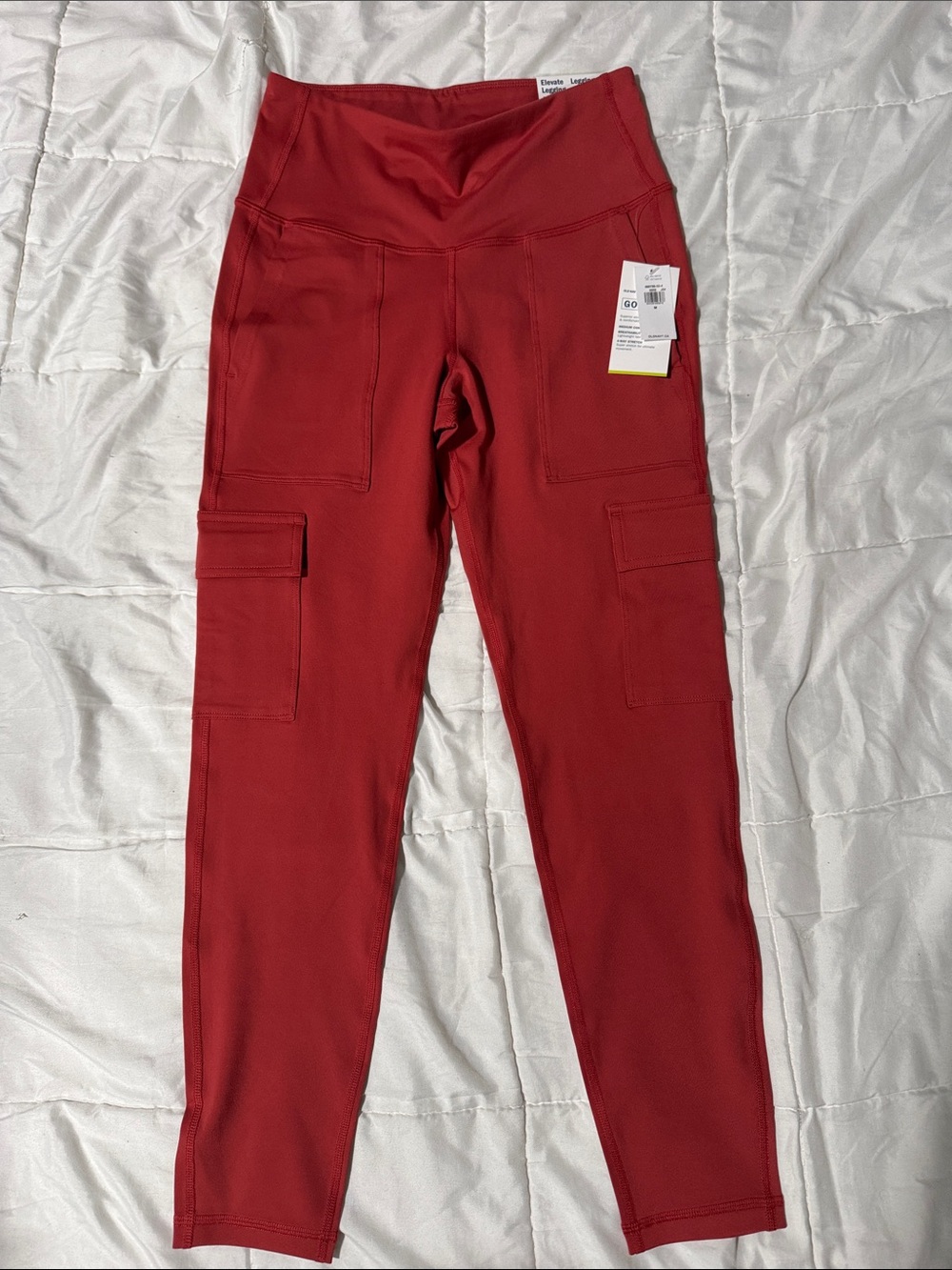 Old Navy Red Cargo Pocket High-Waist Leggings